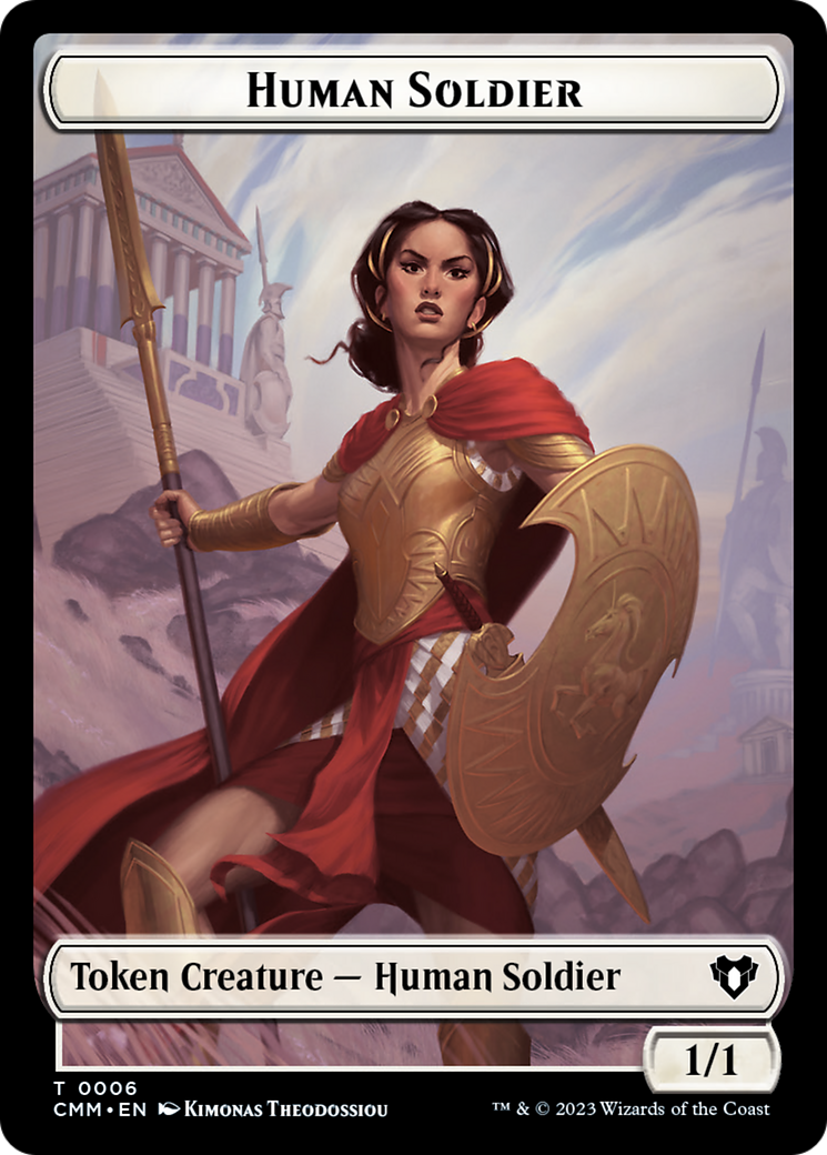 Human Soldier // Knight Double-Sided Token [Commander Masters Tokens] | Gate City Games LLC