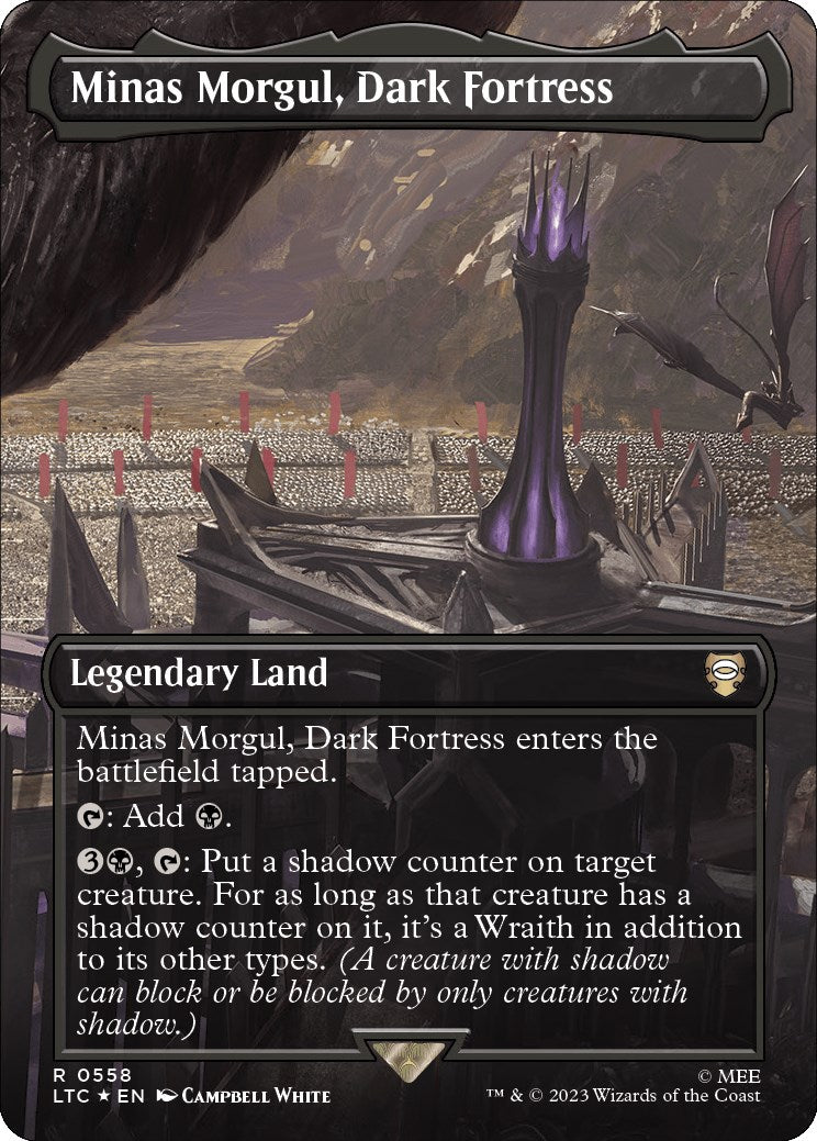 Minas Morgul, Dark Fortress (Borderless) (Surge Foil) [The Lord of the Rings: Tales of Middle-Earth Commander] | Gate City Games LLC