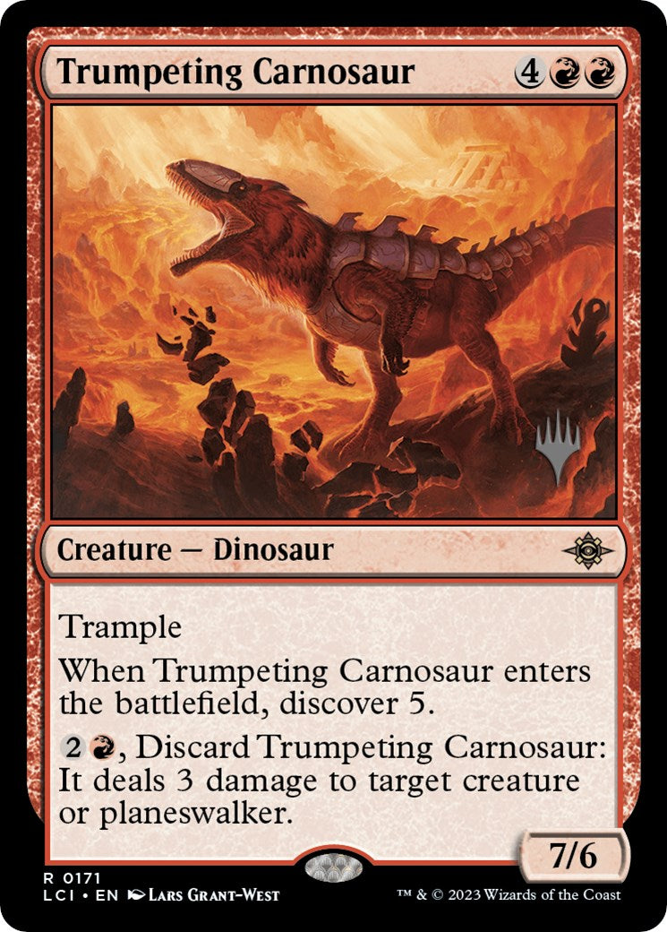 Trumpeting Carnosaur (Promo Pack) [The Lost Caverns of Ixalan Promos] | Gate City Games LLC