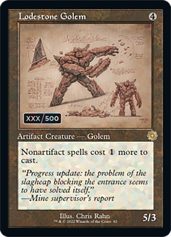 Lodestone Golem (Retro Schematic) (Serialized) [The Brothers' War Retro Artifacts] | Gate City Games LLC