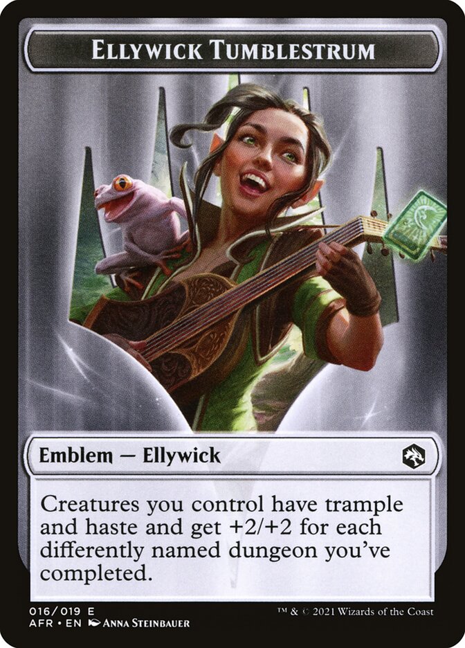 Dog Illusion // Ellywick Tumblestrum Emblem Double-Sided Token [Dungeons & Dragons: Adventures in the Forgotten Realms Tokens] | Gate City Games LLC
