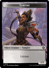 Vampire (0014) // Vampire Demon Double-Sided Token [The Lost Caverns of Ixalan Commander Tokens] | Gate City Games LLC