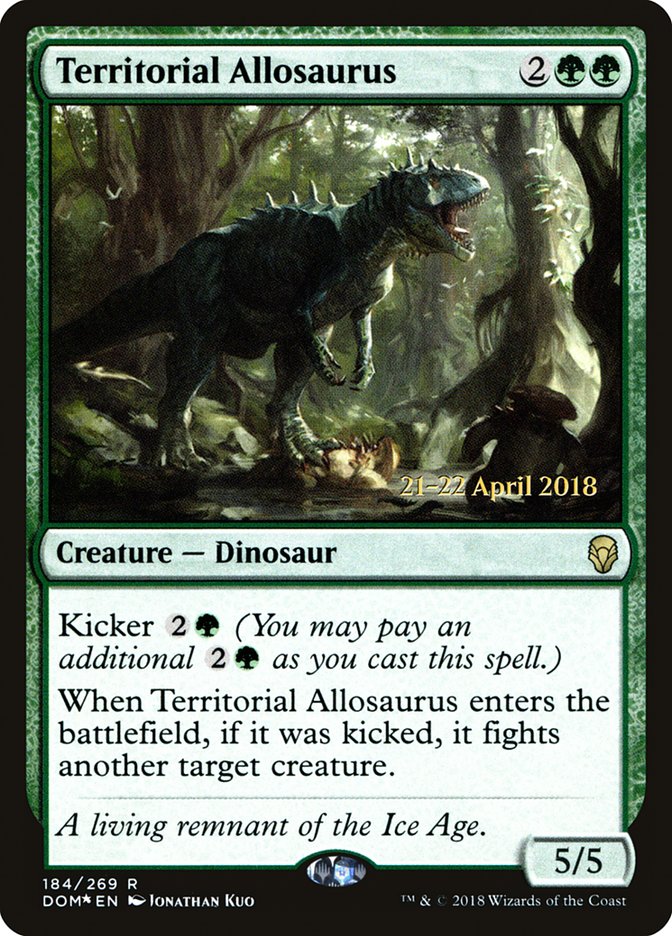Territorial Allosaurus [Dominaria Prerelease Promos] | Gate City Games LLC