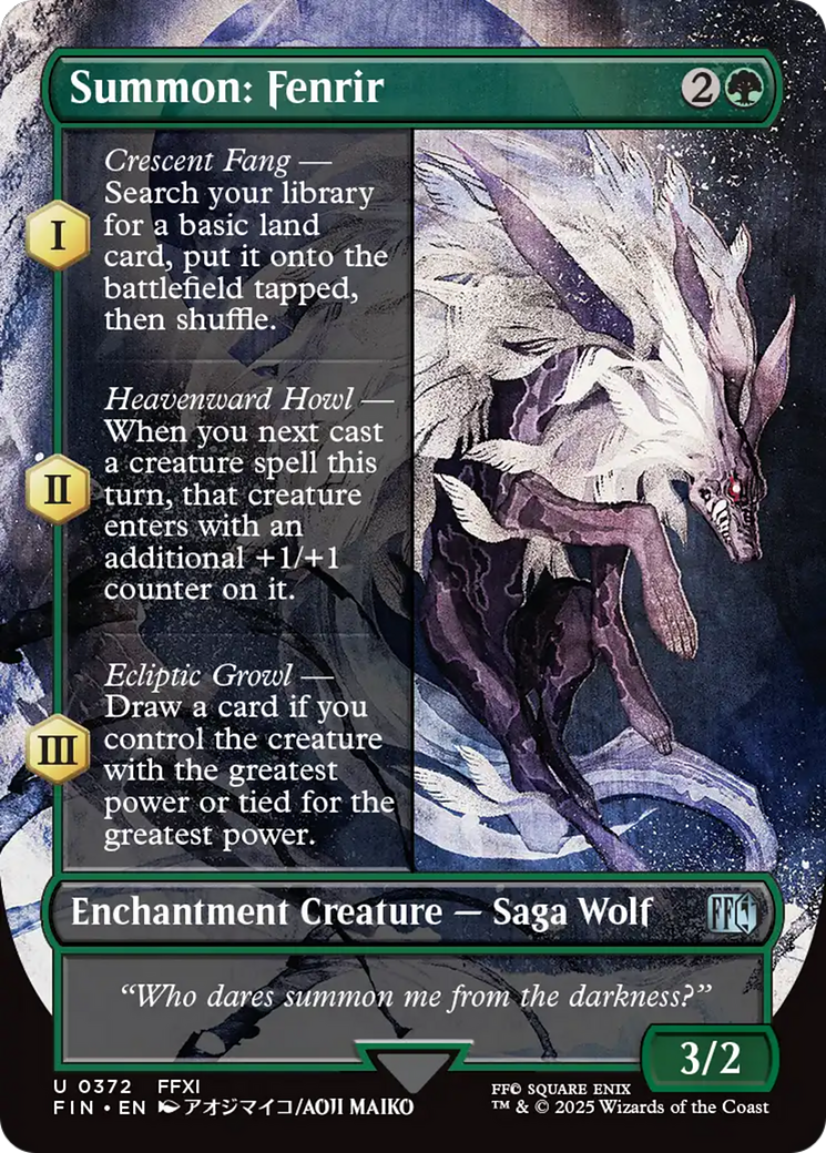 Summon: Fenrir (Borderless) [FINAL FANTASY] | Gate City Games LLC