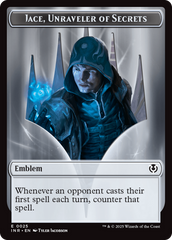 Human Wizard // Emblem - Jace, Unraveler of Secrets Double-Sided Token [Innistrad Remastered Tokens] | Gate City Games LLC