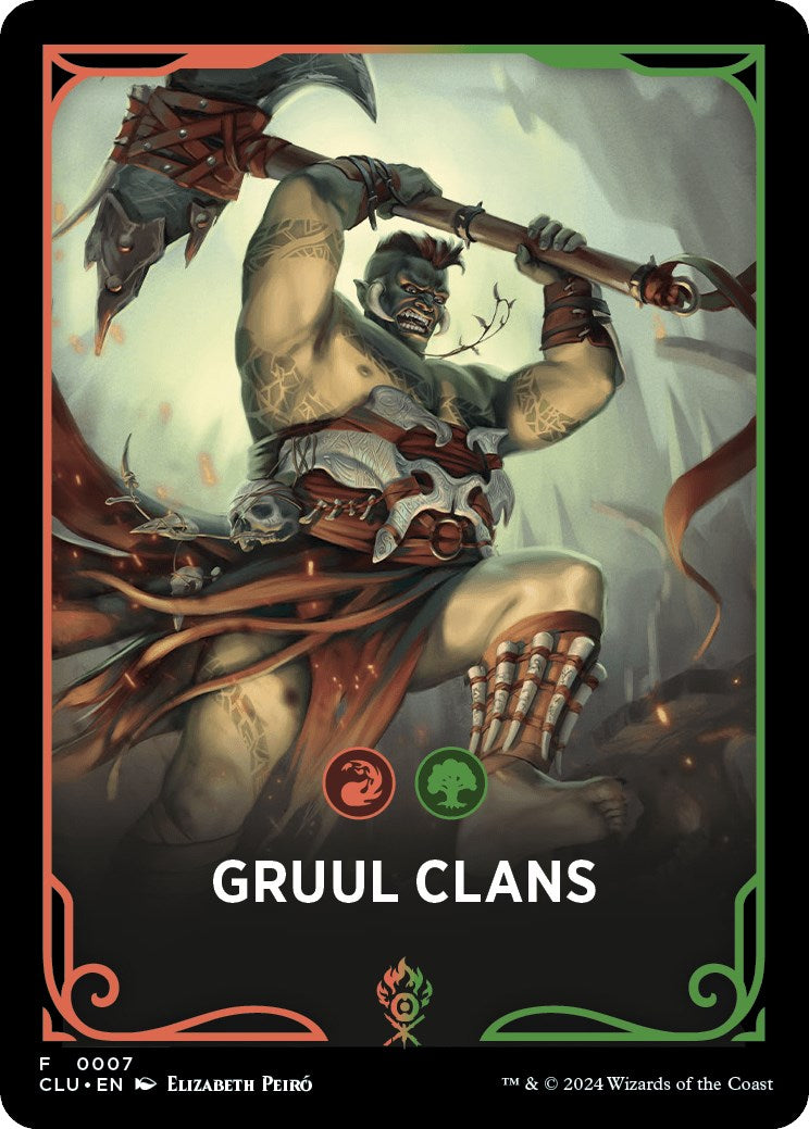 Gruul Clans Theme Card [Ravnica: Clue Edition Tokens] | Gate City Games LLC