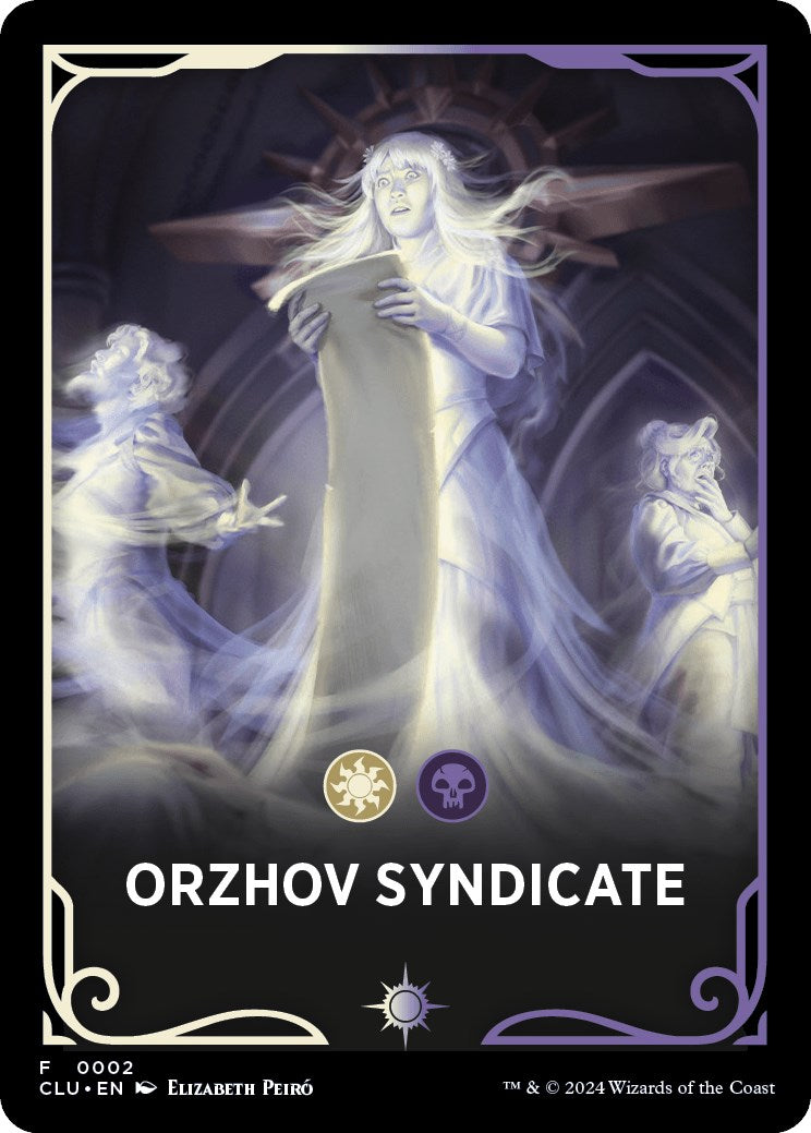 Orzhov Syndicate Theme Card [Ravnica: Clue Edition Tokens] | Gate City Games LLC