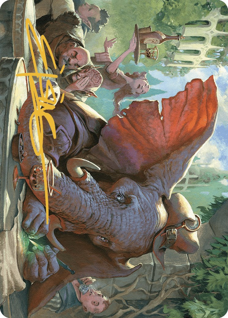 Loxodon Eavesdropper Art Card (Gold-Stamped Signature) [Murders at Karlov Manor Art Series] | Gate City Games LLC