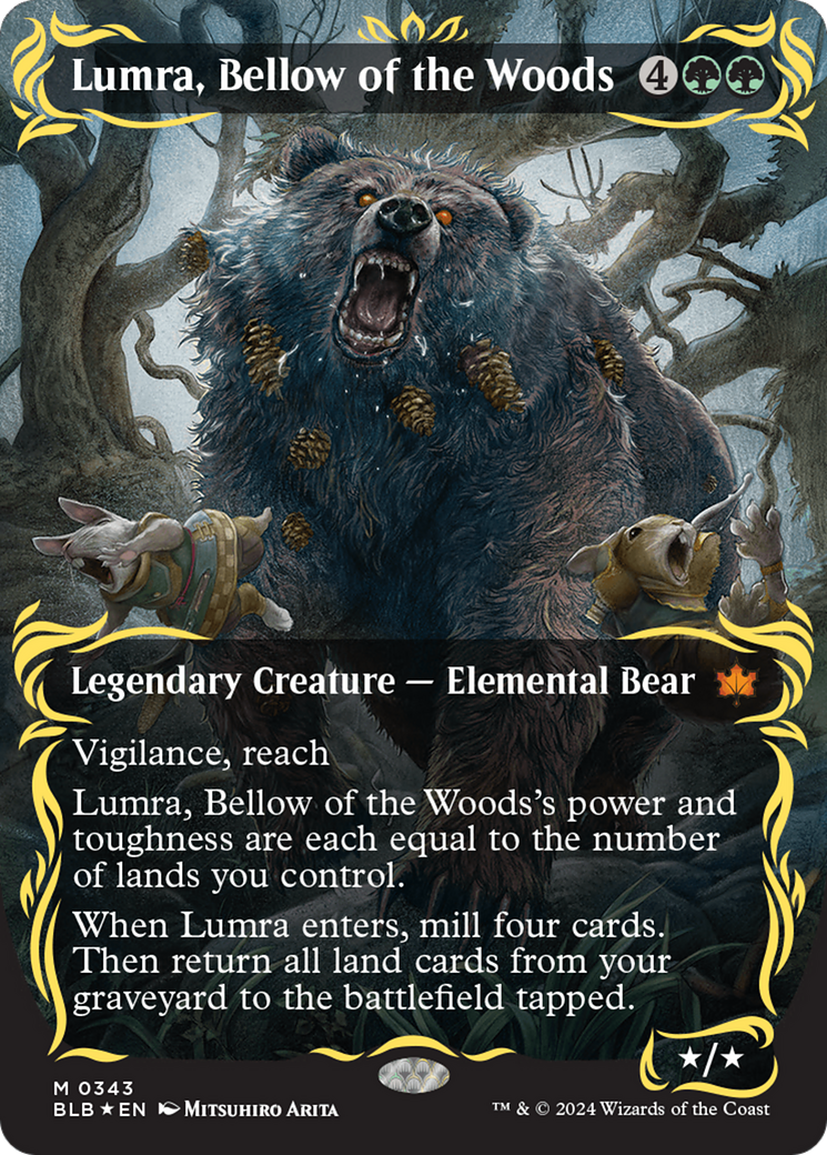 Lumra, Bellow of the Woods (Borderless) (Raised Foil) [Bloomburrow] | Gate City Games LLC