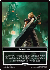 Foretell // Treasure Double-Sided Token (Surge Foil) [FINAL FANTASY Commander Tokens] | Gate City Games LLC