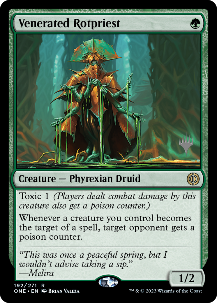 Venerated Rotpriest (Promo Pack) [Phyrexia: All Will Be One Promos] | Gate City Games LLC