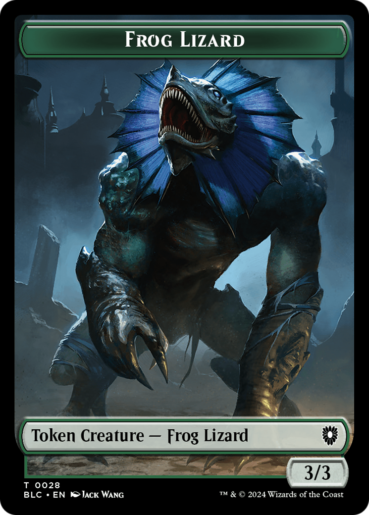 Storm Crow // Frog Lizard Double-Sided Token [Bloomburrow Commander Tokens] | Gate City Games LLC