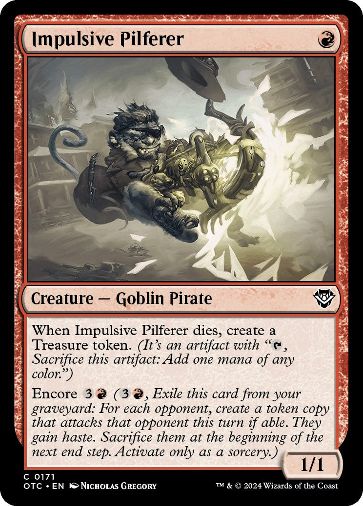 Impulsive Pilferer [Outlaws of Thunder Junction Commander] | Gate City Games LLC