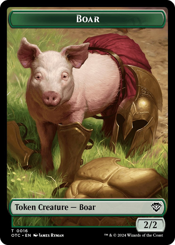 Boar // Treasure Double-Sided Token [Outlaws of Thunder Junction Commander Tokens] | Gate City Games LLC