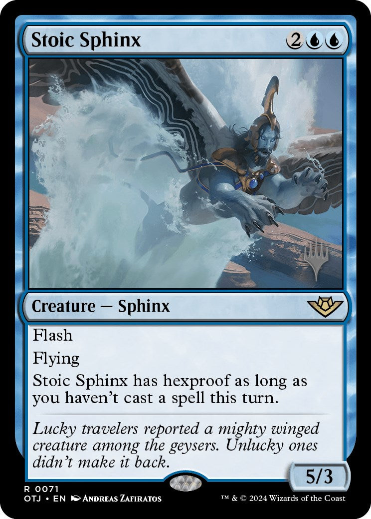 Stoic Sphinx (Promo Pack) [Outlaws of Thunder Junction Promos] | Gate City Games LLC