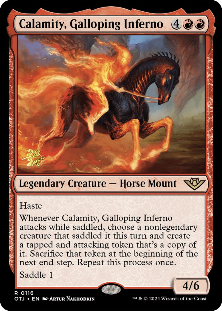 Calamity, Galloping Inferno [Outlaws of Thunder Junction Prerelease Promos] | Gate City Games LLC