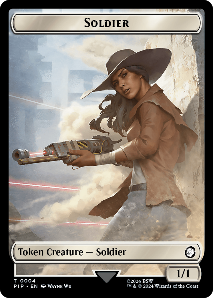 Food (0013) // Soldier (0004) Double-Sided Token [Fallout Tokens] | Gate City Games LLC