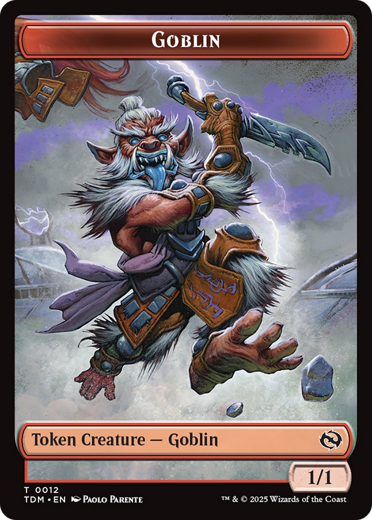 Goblin // Warrior Double-Sided Token [Tarkir: Dragonstorm Tokens] | Gate City Games LLC