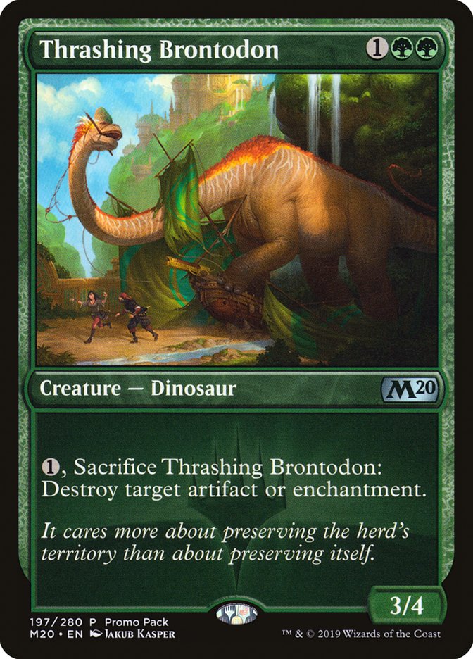 Thrashing Brontodon (Promo Pack) [Core Set 2020 Promos] | Gate City Games LLC