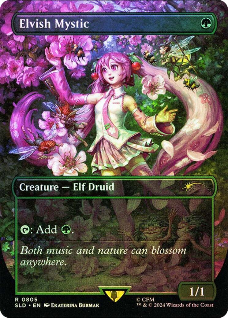 Elvish Mystic (0805 - Japanese Rainbow Foil) [Secret Lair Drop Series] | Gate City Games LLC