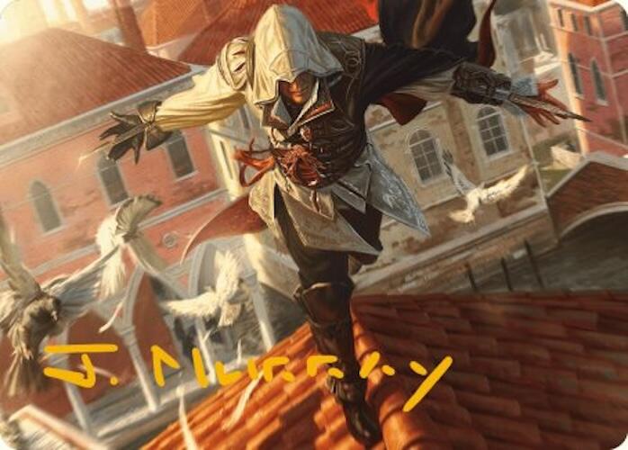 Ezio, Blade of Vengeance Art Card (Gold-Stamped Signature) [Assassin's Creed Art Series] | Gate City Games LLC