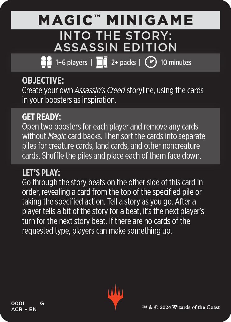 Into The Story: Assassin Edition (Magic Minigame) [Assassin's Creed Minigame] | Gate City Games LLC