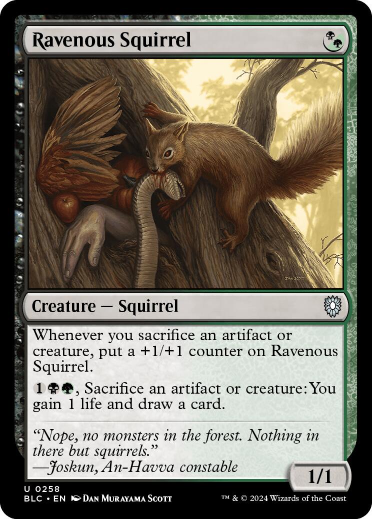 Ravenous Squirrel [Bloomburrow Commander] | Gate City Games LLC