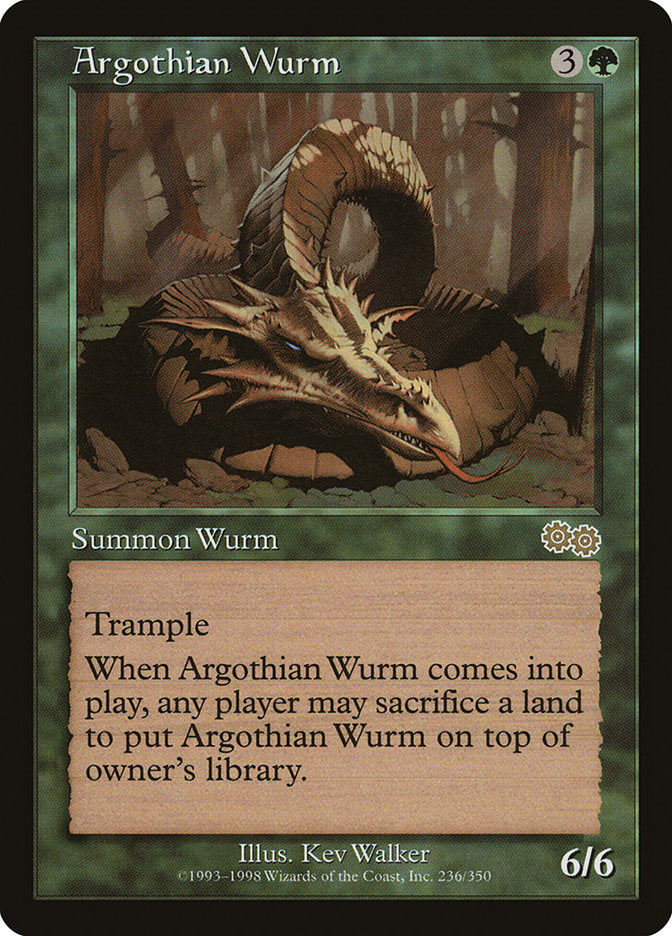 Argothian Wurm [Urza's Saga] | Gate City Games LLC