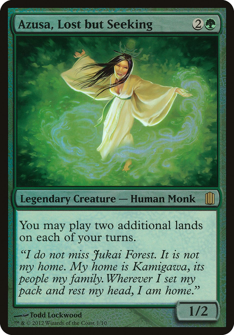 Azusa, Lost but Seeking (Oversized) [Commander's Arsenal Oversized] | Gate City Games LLC