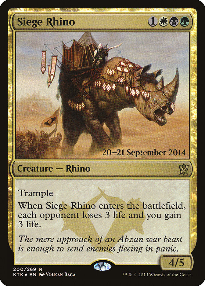 Siege Rhino [Khans of Tarkir Prerelease Promos] | Gate City Games LLC
