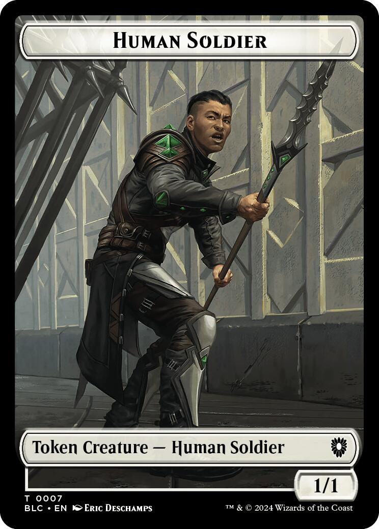 Human Soldier // Wolf (035) Double-Sided Token [Bloomburrow Commander Tokens] | Gate City Games LLC