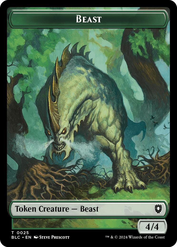 Cat // Beast (025) Double-Sided Token [Bloomburrow Commander Tokens] | Gate City Games LLC