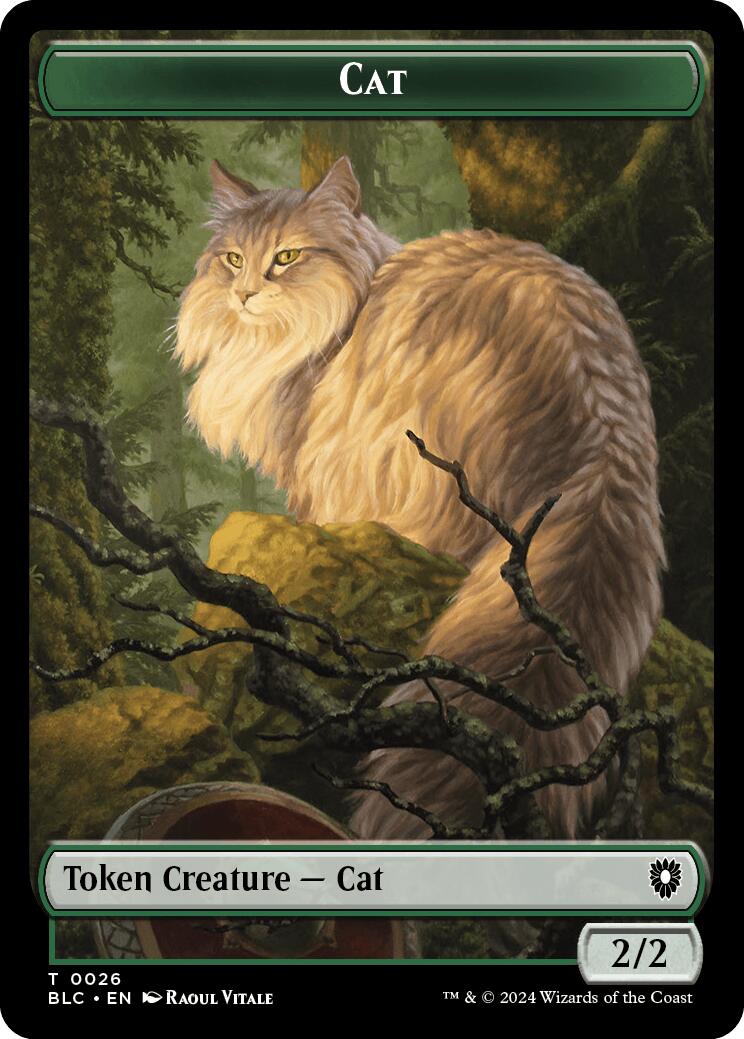 Cat // Beast (025) Double-Sided Token [Bloomburrow Commander Tokens] | Gate City Games LLC