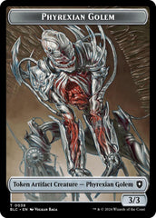 Phyrexian Golem // Faerie Double-Sided Token [Bloomburrow Commander Tokens] | Gate City Games LLC