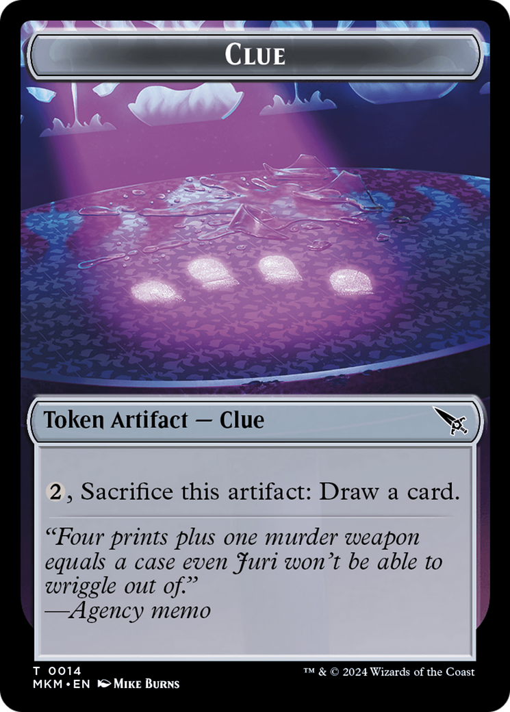 Clue (0014) // A 0041 Double-Sided Token [Murders at Karlov Manor Tokens] | Gate City Games LLC