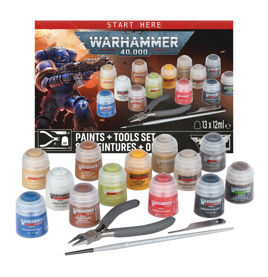 Warhammer 40,000 Paints + Tools Set | Gate City Games LLC