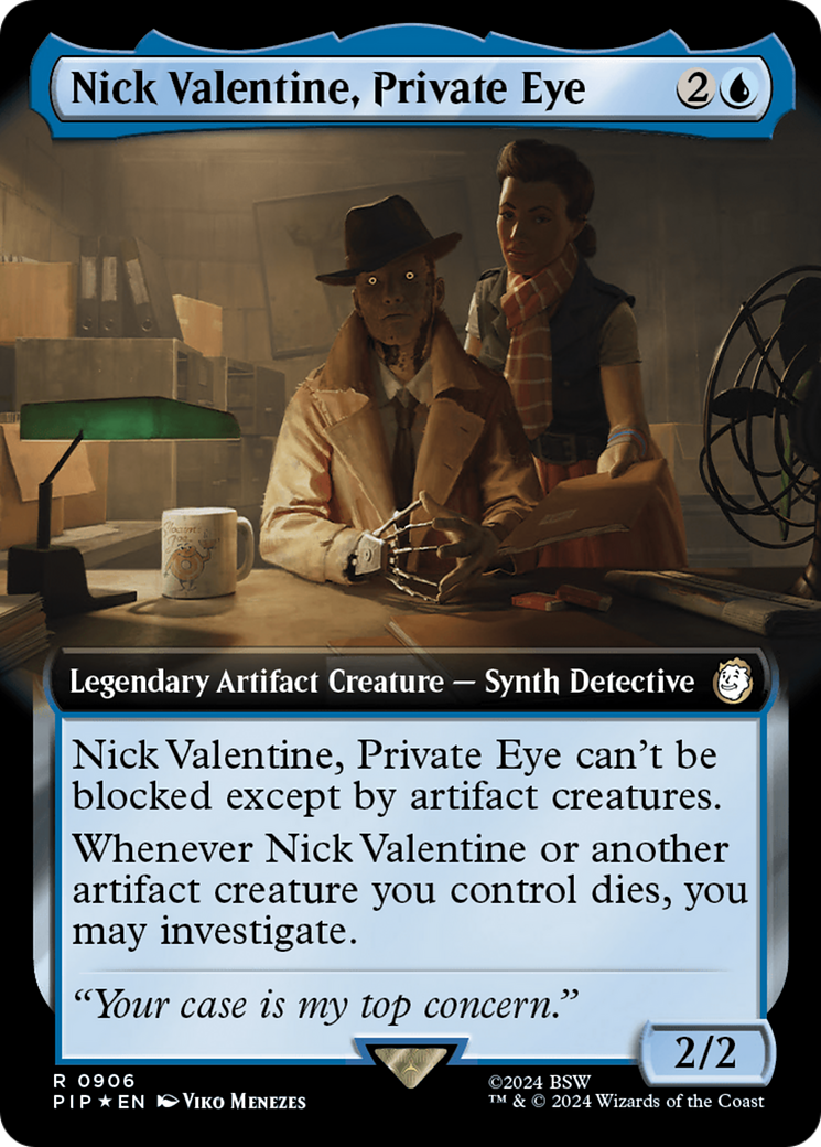 Nick Valentine, Private Eye (Extended Art) (Surge Foil) [Fallout] | Gate City Games LLC
