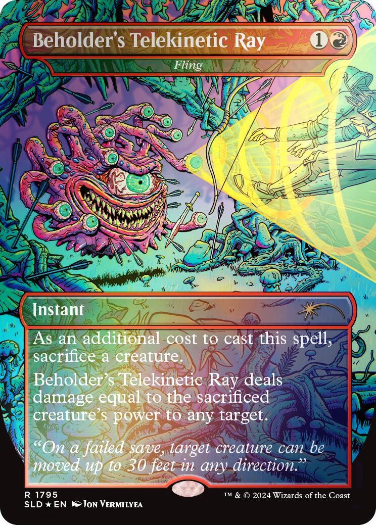 Beholder's Telekinetic Ray - Fling (Rainbow Foil) [Secret Lair Drop Series] | Gate City Games LLC