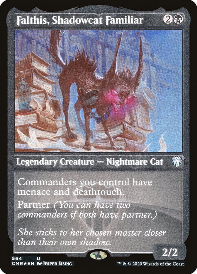 Falthis, Shadowcat Familiar (Etched) [Commander Legends] | Gate City Games LLC