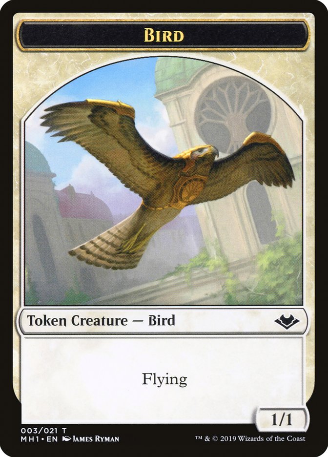 Bird (003) // Serra the Benevolent Emblem Double-Sided Token [Modern Horizons Tokens] | Gate City Games LLC