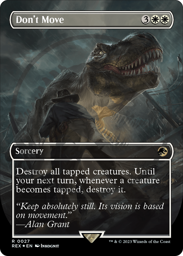 Don't Move (Emblem) (Borderless) [Jurassic World Collection Tokens] | Gate City Games LLC