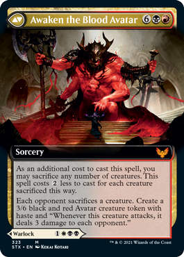 Extus, Oriq Overlord // Awaken the Blood Avatar (Extended Art) [Strixhaven: School of Mages] | Gate City Games LLC