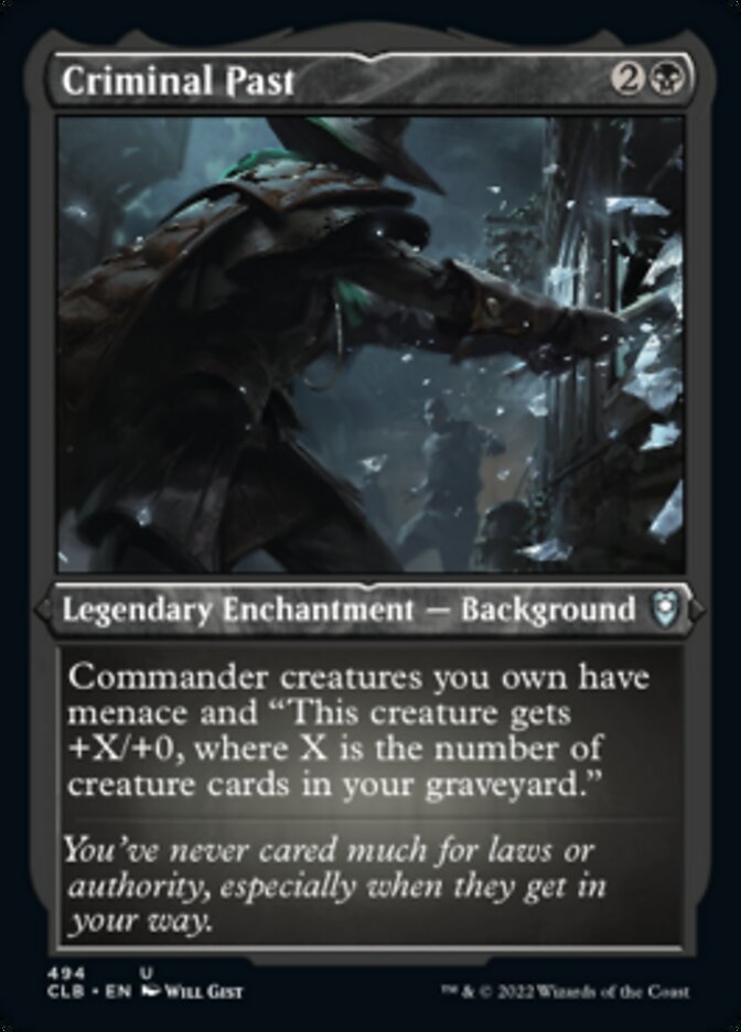 Criminal Past (Foil Etched) [Commander Legends: Battle for Baldur's Gate] | Gate City Games LLC