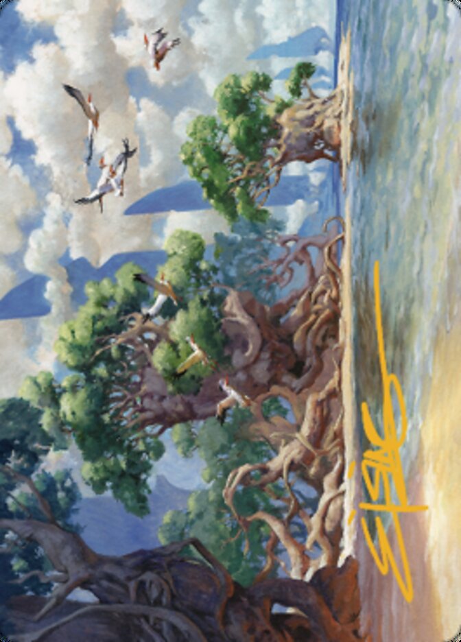 Yavimaya Coast Art Card (Gold-Stamped Signature) [Dominaria United Art Series] | Gate City Games LLC