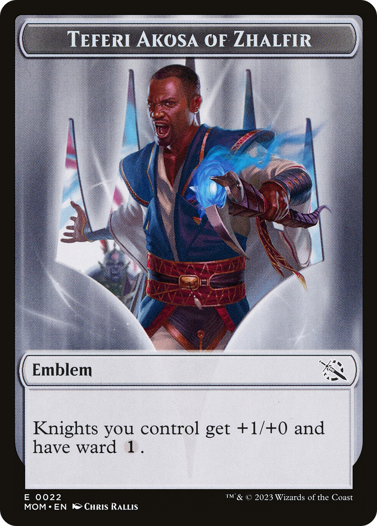 Treasure (20) // Teferi Akosa of Zhalfir Emblem Double-Sided Token [March of the Machine Tokens] | Gate City Games LLC