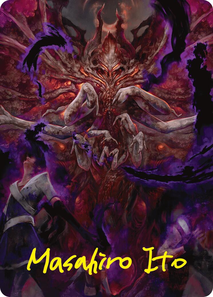 Damnation Art Card (Gold-Stamped Signature) [Duskmourn: House of Horror Art Series] | Gate City Games LLC