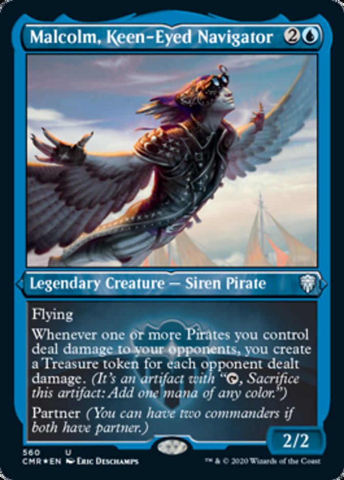 Malcolm, Keen-Eyed Navigator (Etched) [Commander Legends] | Gate City Games LLC