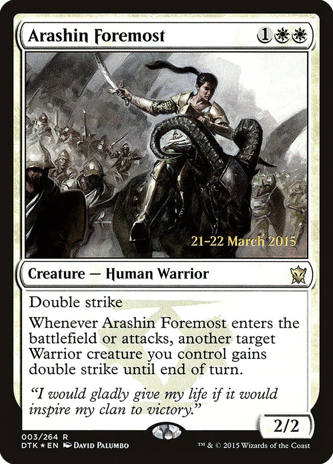 Arashin Foremost [Dragons of Tarkir Prerelease Promos] | Gate City Games LLC