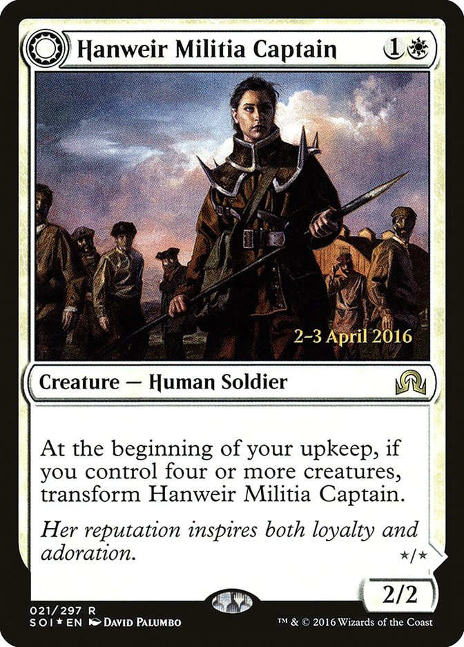 Hanweir Militia Captain // Westvale Cult Leader [Shadows over Innistrad Prerelease Promos] | Gate City Games LLC