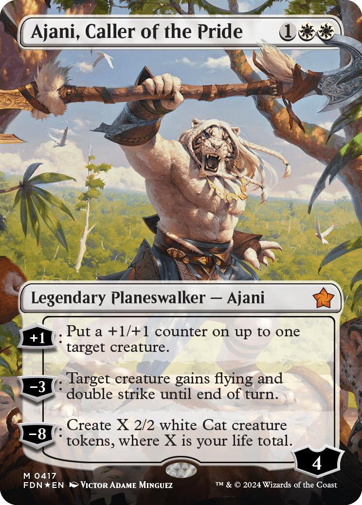 Ajani, Caller of the Pride (Borderless) (Mana Foil) [Foundations] | Gate City Games LLC